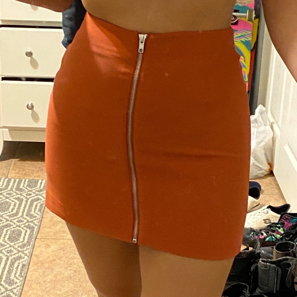 Orange mini skirt